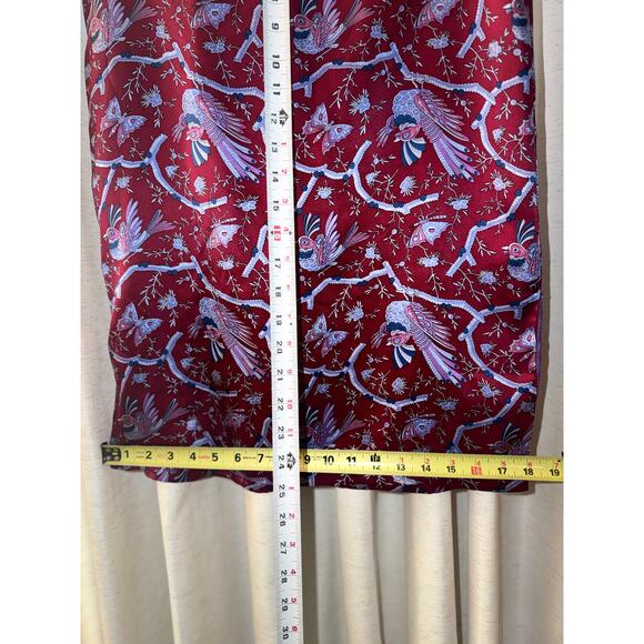 Vintage Betsey Johnson Silk Midi Skirt Butterflies 90s M Y2K 00s Whimsical Birds - Picture 11 of 13